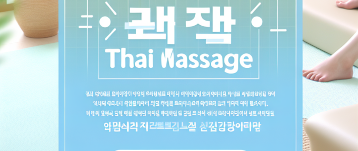 동탄에서 즐기는 편안한 출장 타이마사지 체험담 동탄 출장타이마사지